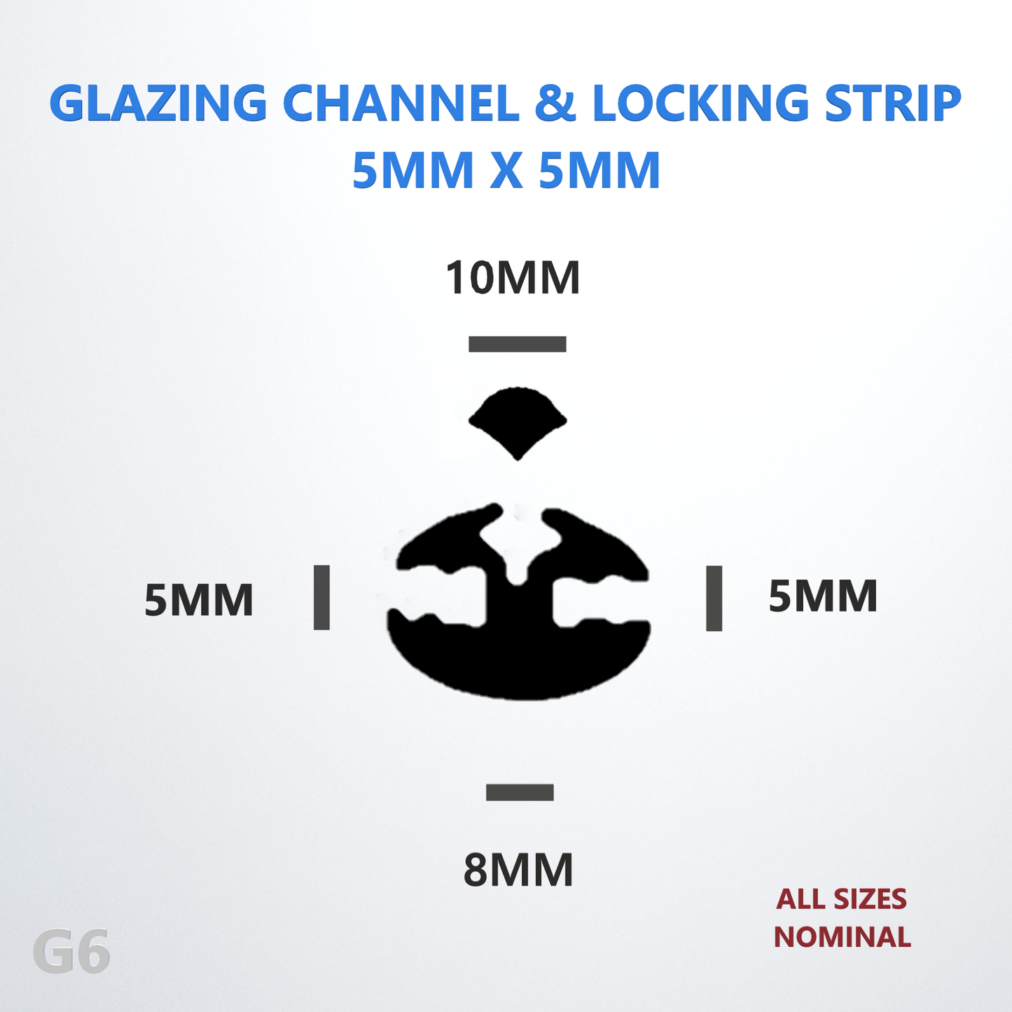 GLAZING CHANNEL RUBBER - CHOOSE SIZE