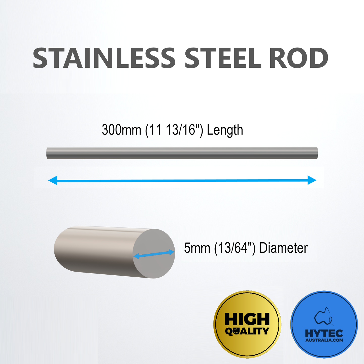 Stainless Steel Round Solid Rod 300mm