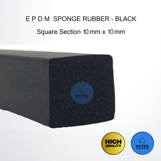 EPDM SPONGE RUBBER SEAL- 10mm x 10mm Square Section