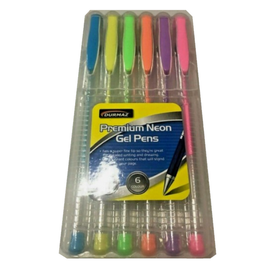 Gel Pens 6 Pack Neon Colours