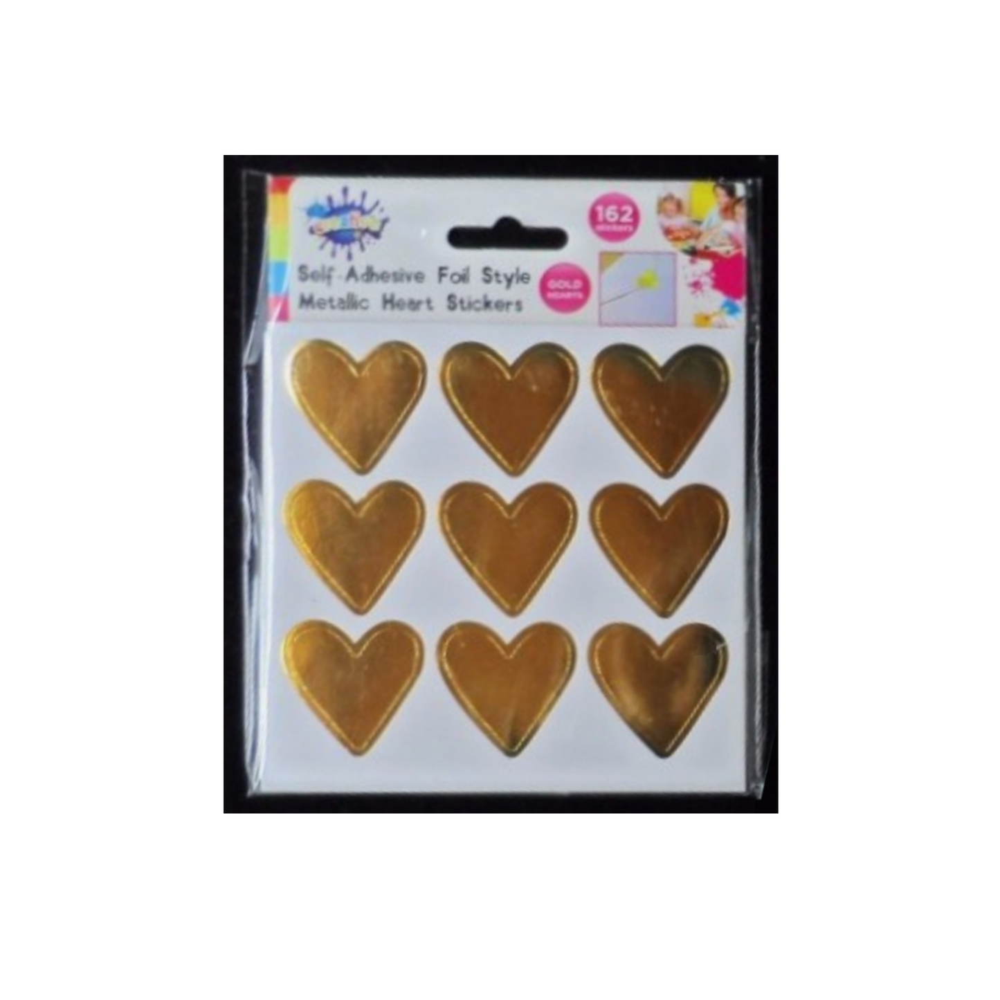 Sticker Gold Metallic Heart Sticker 162 Pack Self adhesive Foil Style