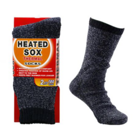 Heated Sox Winter Socks Thermal Socks Pack of 2 Mens Size 6-11