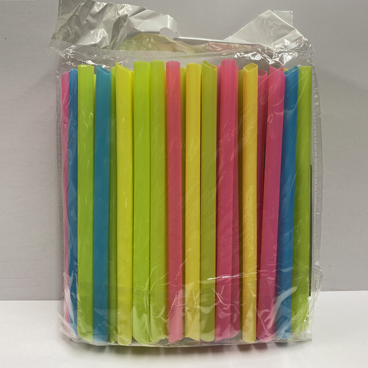 Jumbo Plastic Neon Straws 50 pack