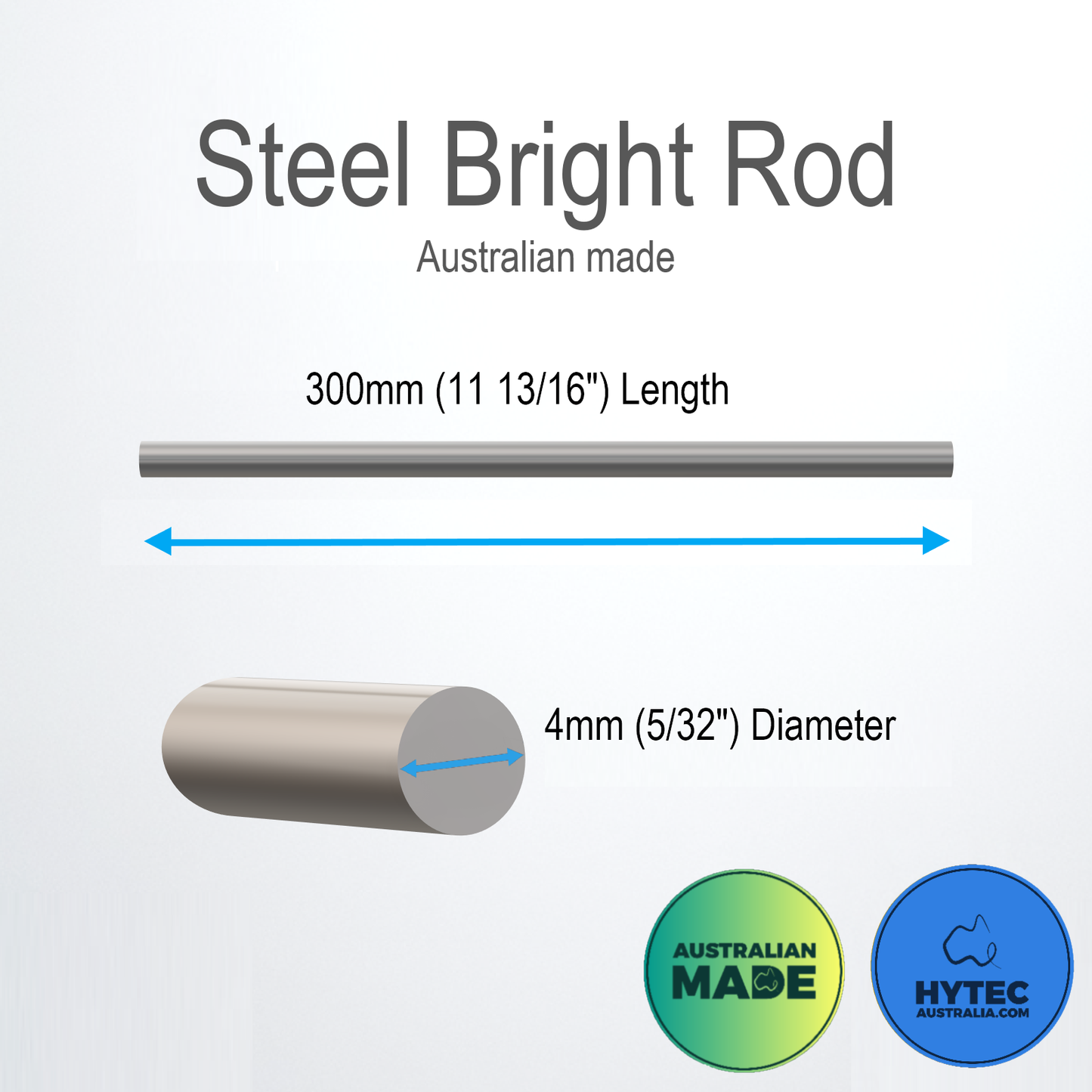 Steel Round Solid Rod Bright 300mm HDLC-Bright