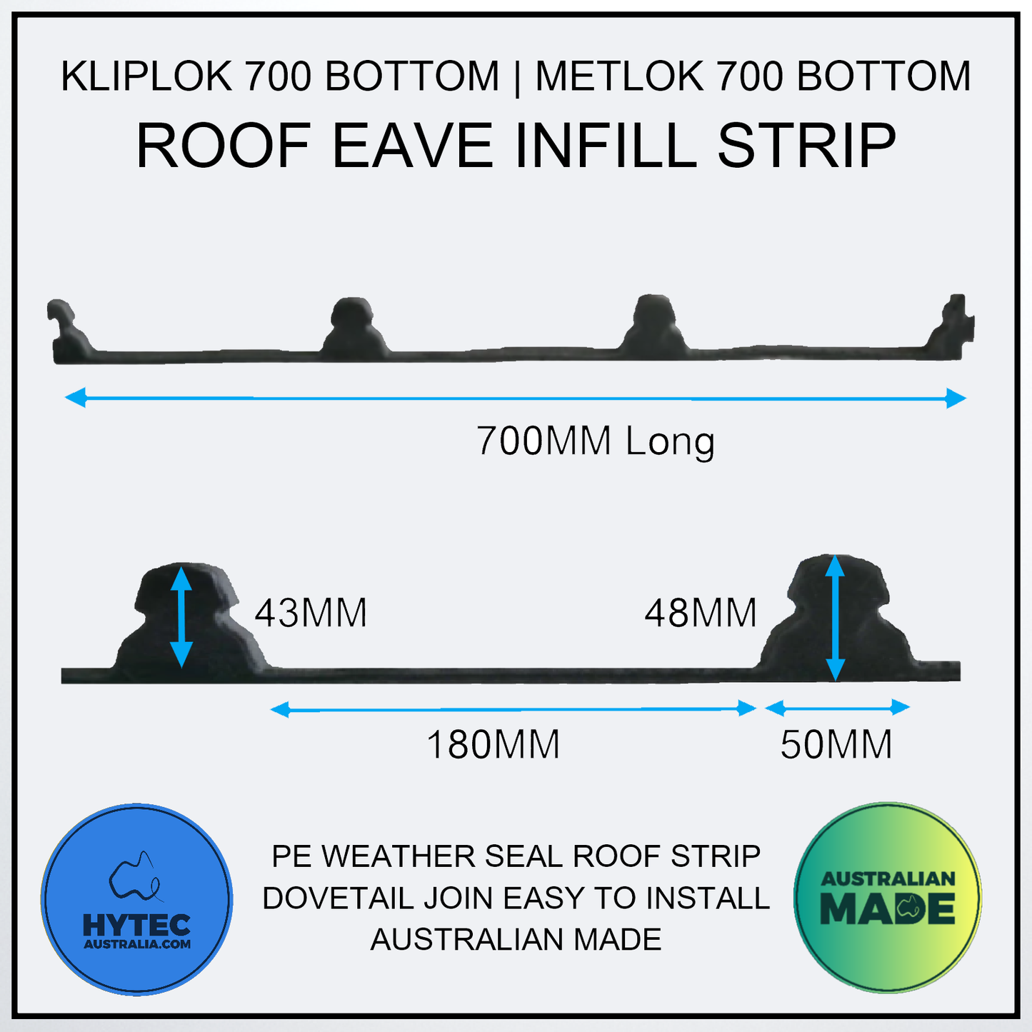 KLIP LOK 700 BOTTOM ROOF EAVE INFILL STRIPS