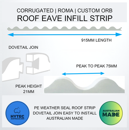 CORRUGATED (ROMA) ROOF EAVE INFILL STRIPS - WHITE